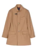 Fay Kids hook-detail single-breasted coat - Neutrals