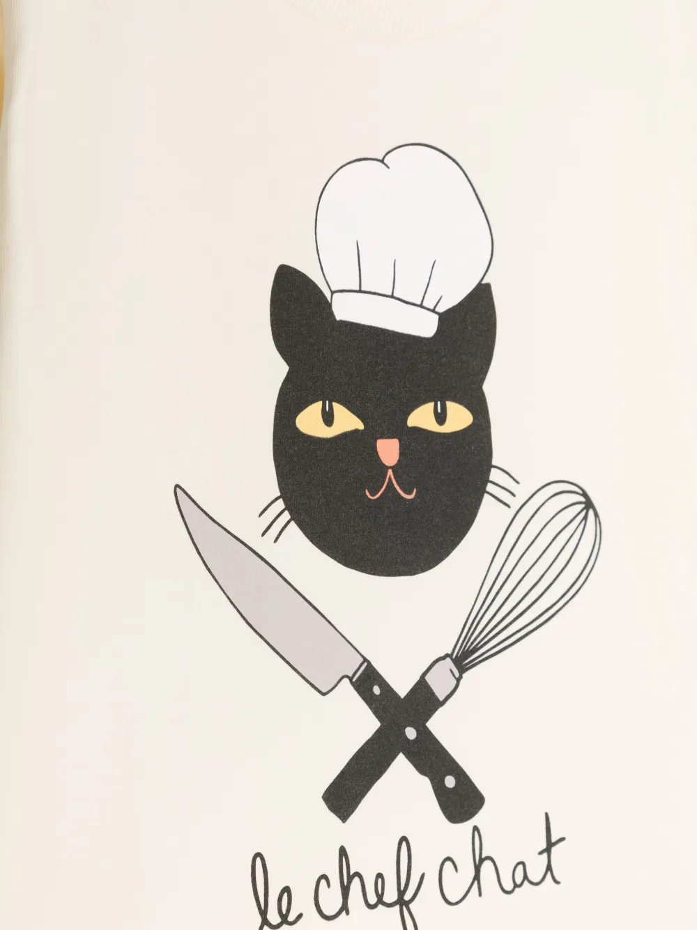 Mini Rodini Chef Cat Cotton T-shirt In White
