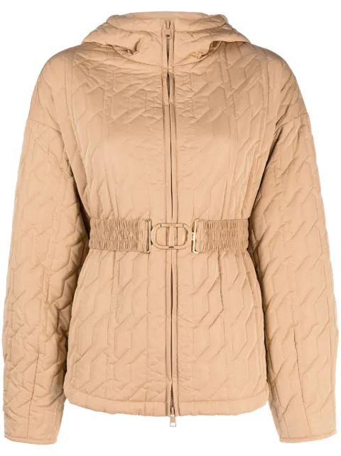 TWINSET chamarra capitonada con logo estampado