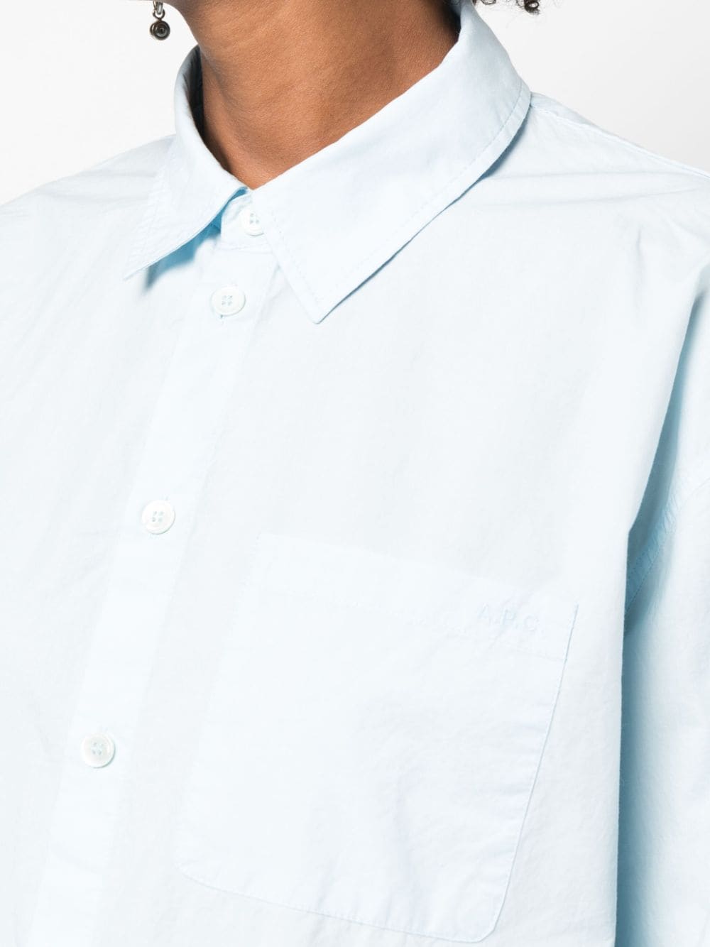 Shop Apc Long-sleeve Button-fastening Shirt In Blue