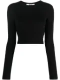MSGM cut-out cropped cotton T-shirt - Black