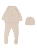 Paz Rodriguez embroidered booties trousers set (set of three) - Neutrals