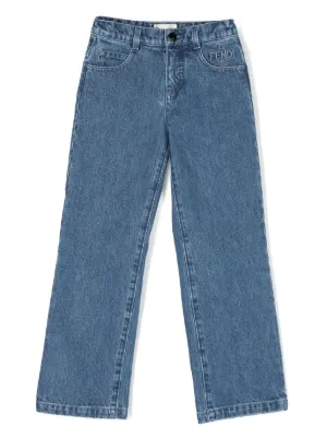 Fendi Kids FF logo-embroidered Jeans | Blue | FARFETCH ID
