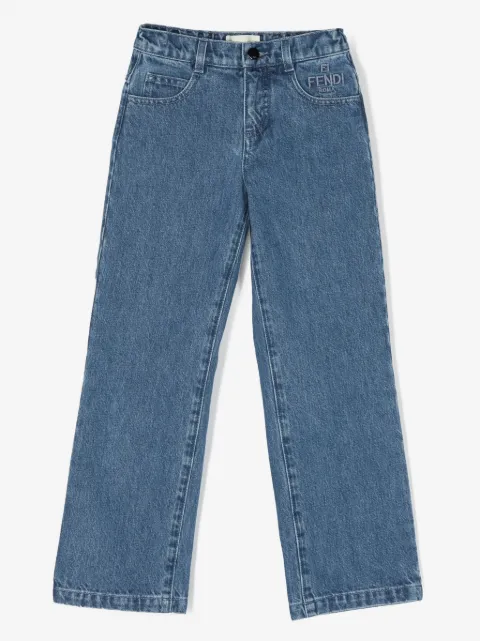 Fendi Kids jeans med lige pasform og broderet logo