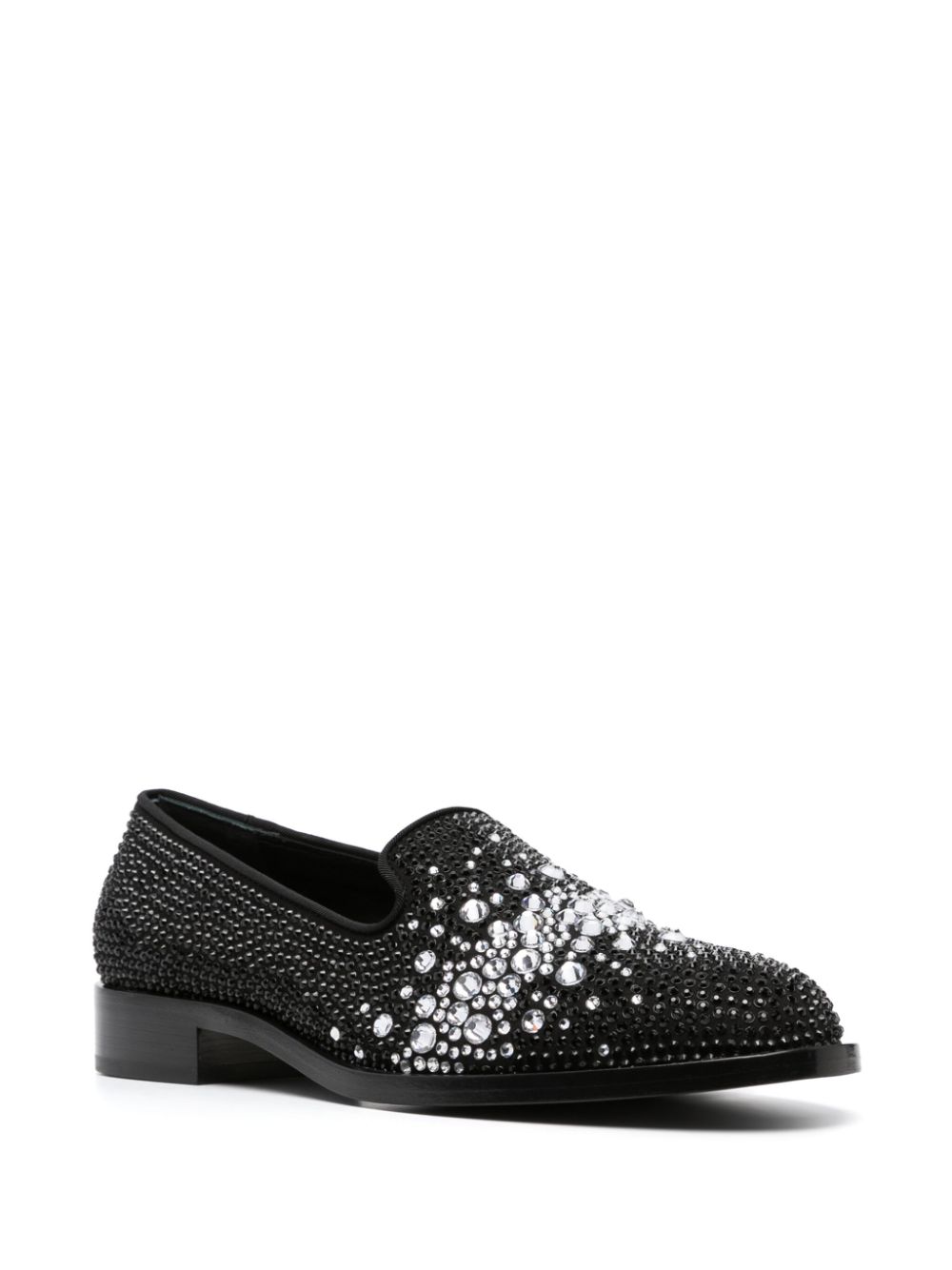 Giuseppe Zanotti crystal-embellished leather loafers - Zwart