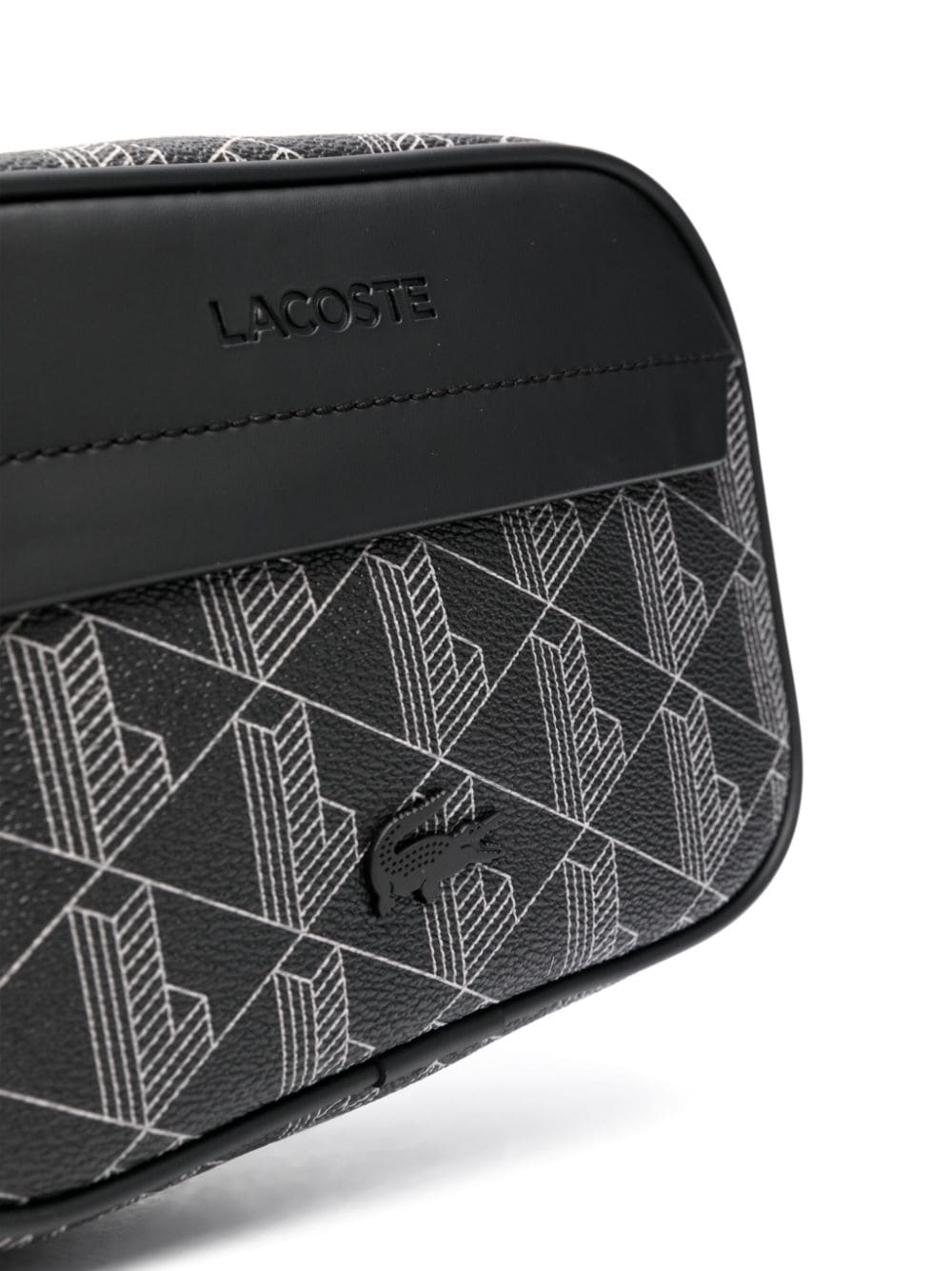 Shop Lacoste Monogram-motif Camera Shoulder Bag In Schwarz