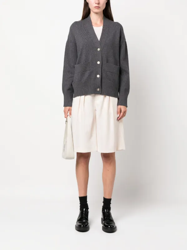 Barrie Iconic カシミア Vネックカーディガン | グレー | FARFETCH JP