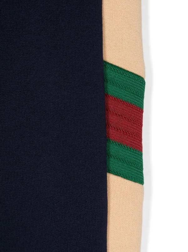Gucci Kids ウェブディテール トラックパンツ | ブルー