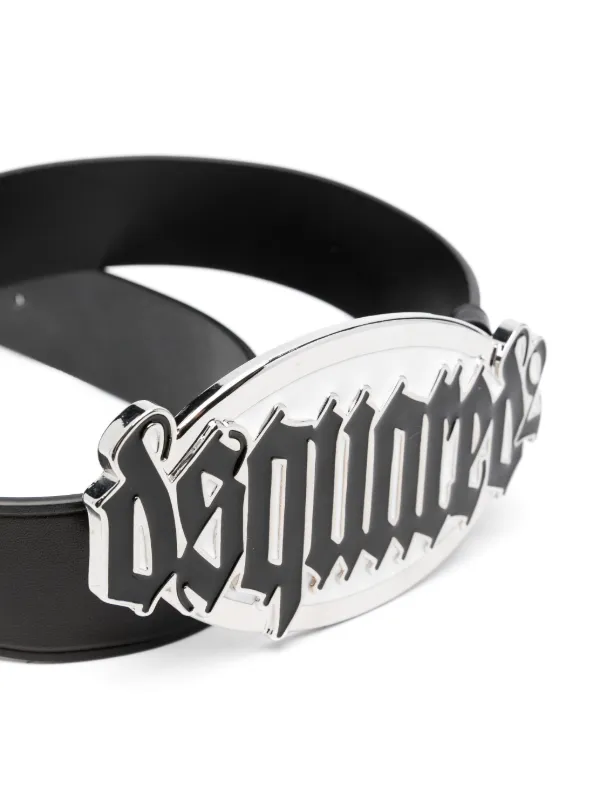 Dsquared2 Gothic logo buckle Leather Belt Farfetch