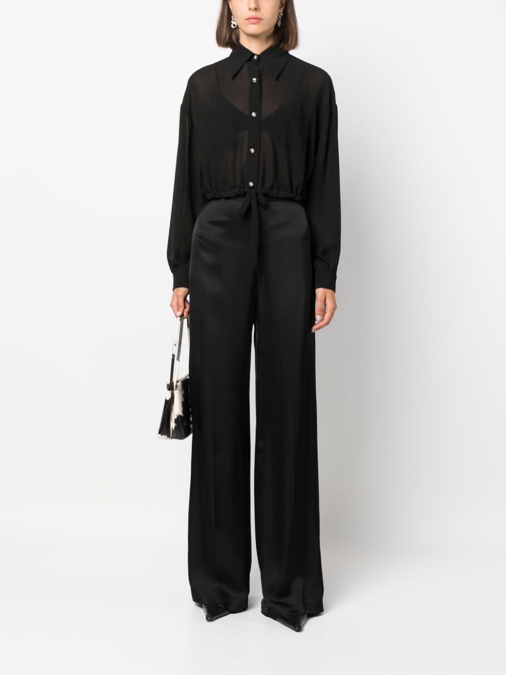 LIU JO Cropped blouse - Zwart