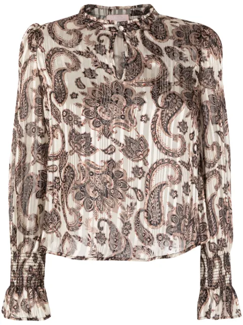 LIU JO paisley-print pleated blouse