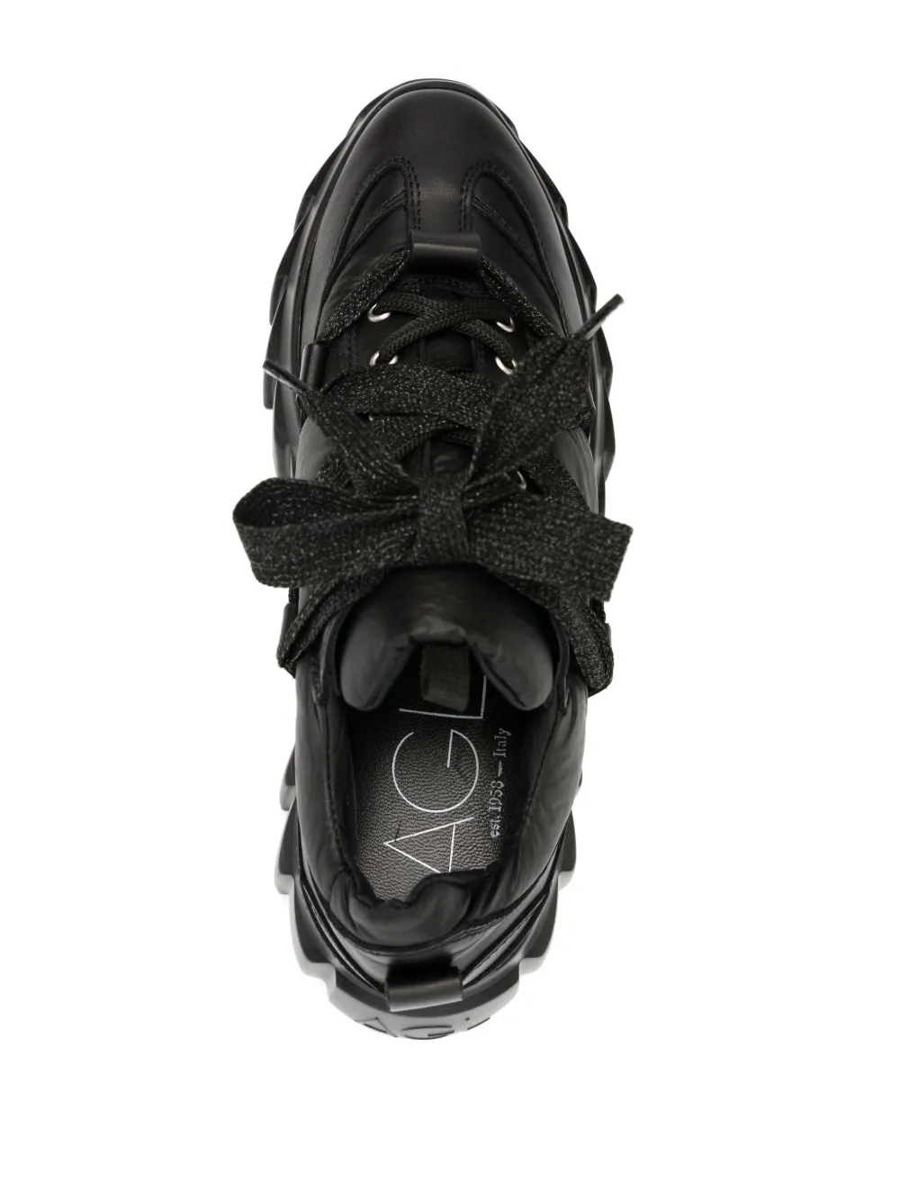 Shop Agl Attilio Giusti Leombruni Blondie Leather Chunky Sneakers In Black