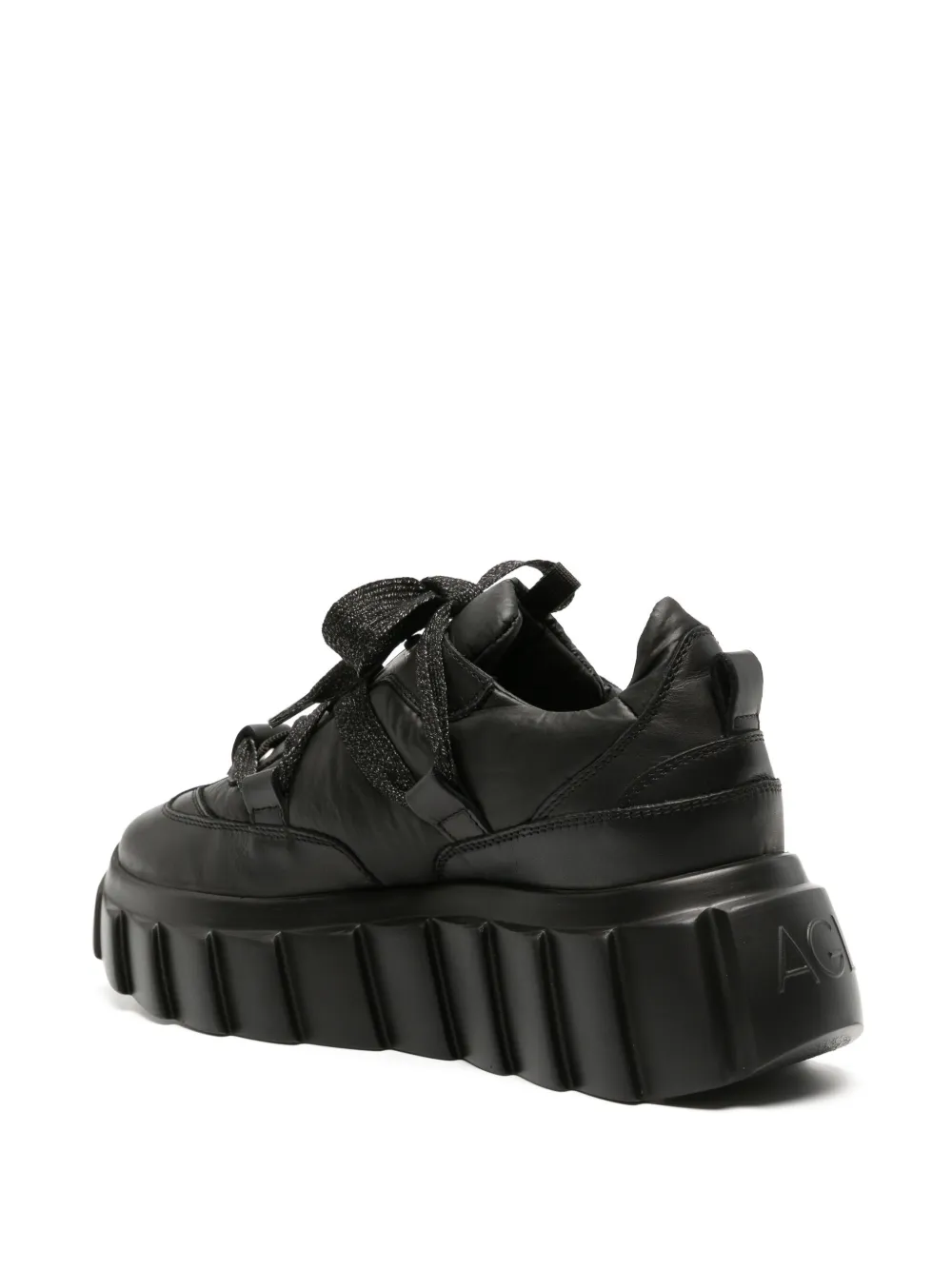 Shop Agl Attilio Giusti Leombruni Blondie Leather Chunky Sneakers In Black