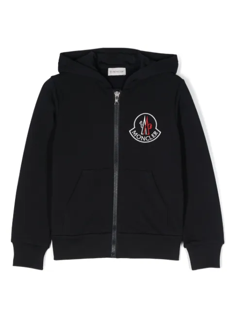 Moncler Enfant logo-patch zip-fastening hoodie