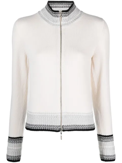 Barrie Mottled zip-up cashmere cardigan