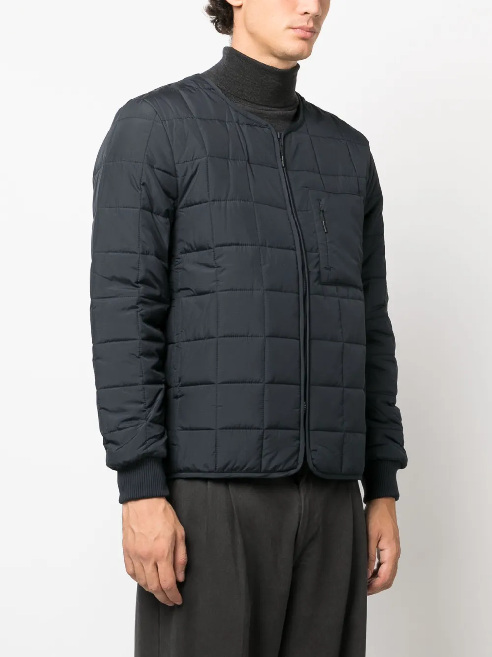 Rains Quilted Bomber Jacket In Blue