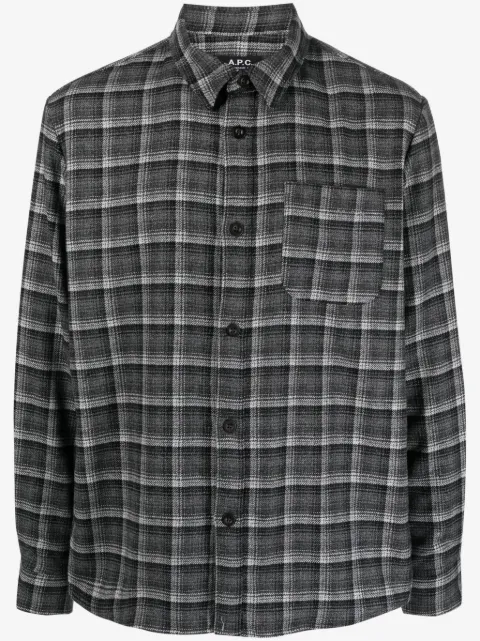 A.P.C. chemise en laine mélangée à carreaux