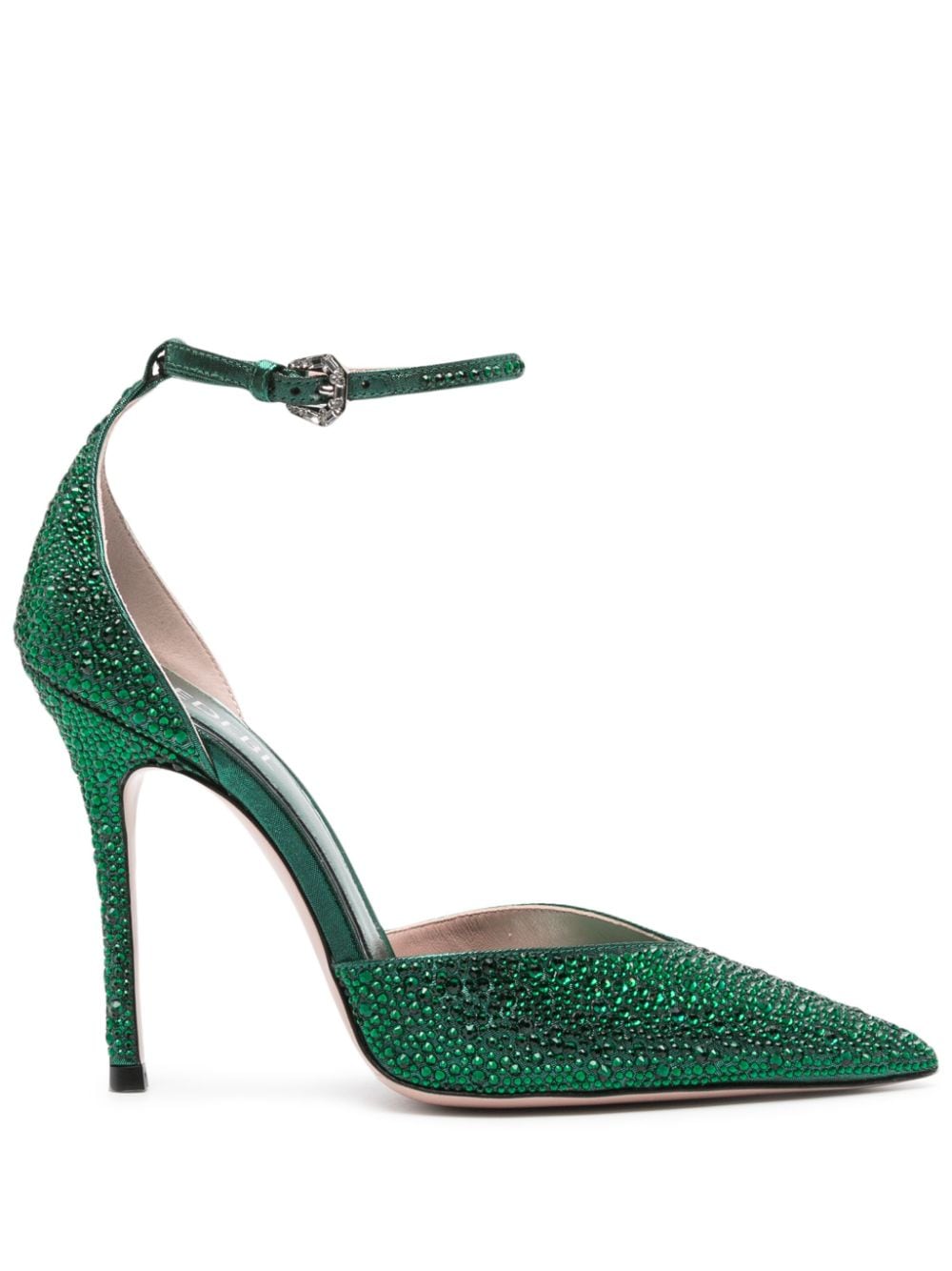 Gedebe 80mm Crystal-embellished Pumps In Green