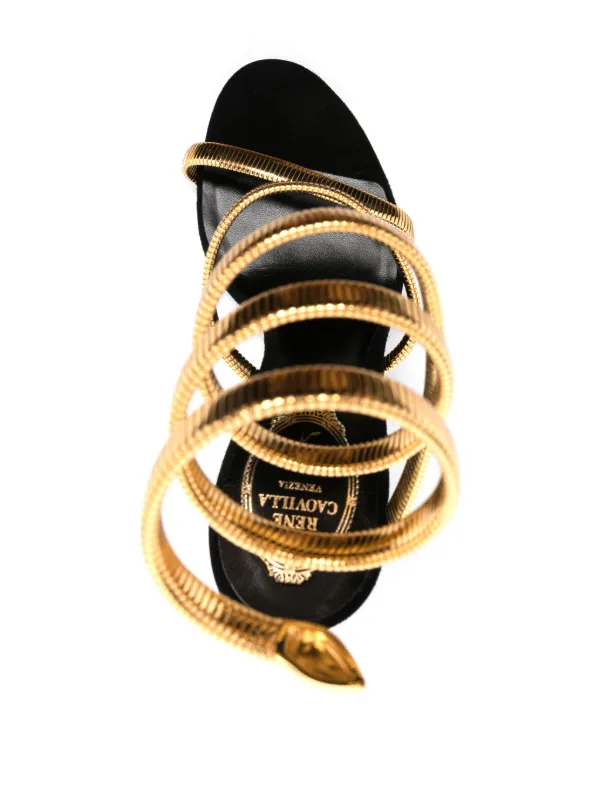 René Caovilla Sandália Juniper De Camurça | Dourado | FARFETCH BR