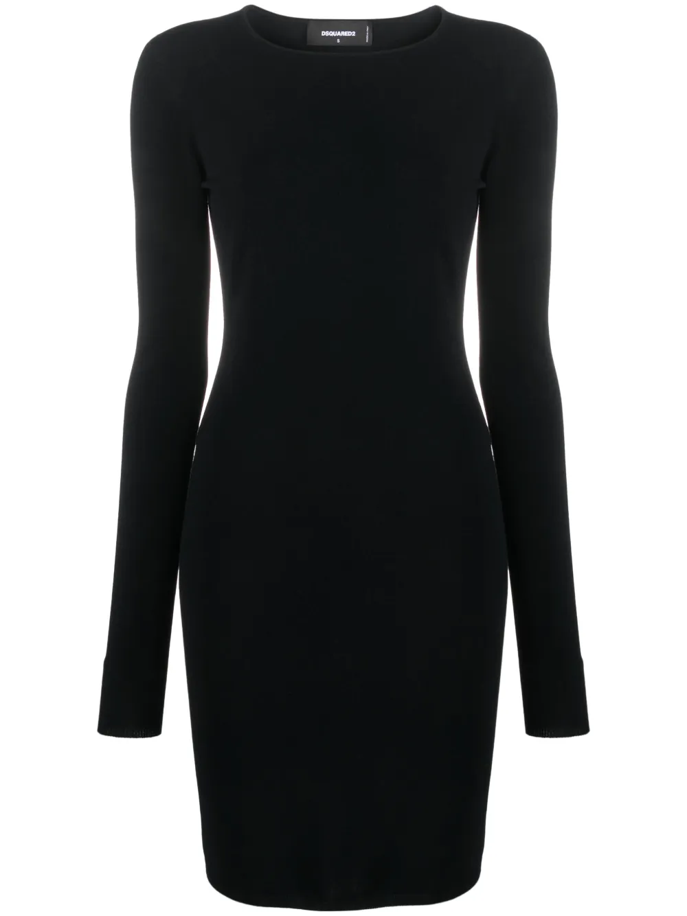 Shop Dsquared2 Open-back Fine-ribbed Minidress In Black