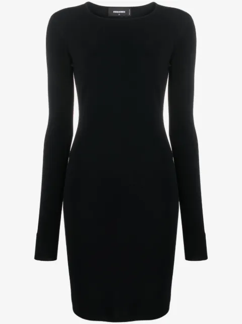 DSQUARED2 vestido corto tejido de canalé con espalda descubierta