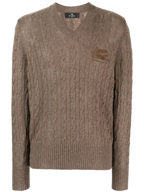 ETRO logo-embroidered cashmere jumper
