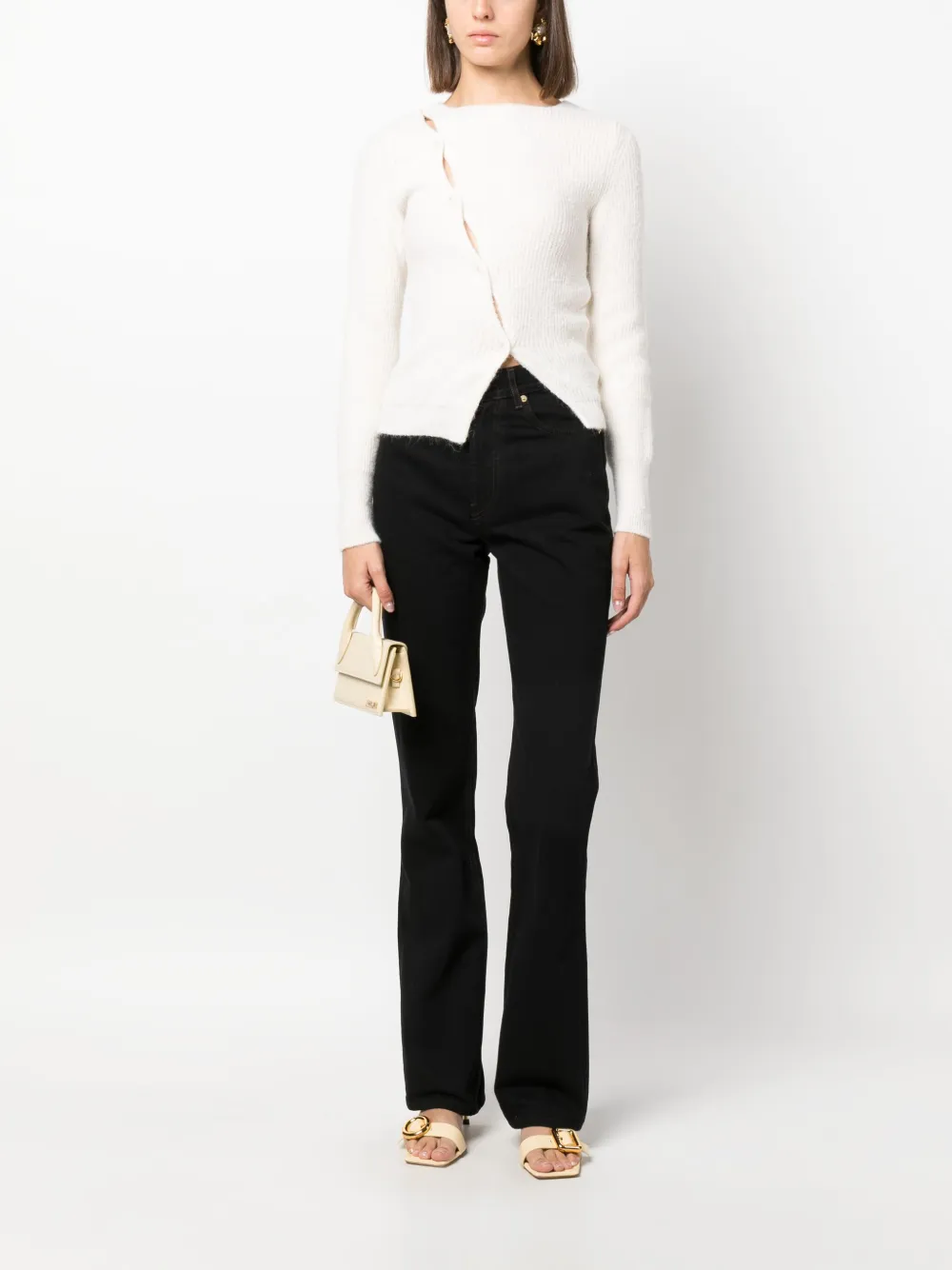Jacquemus La Maille Pau asymmetric cardigan - Wit