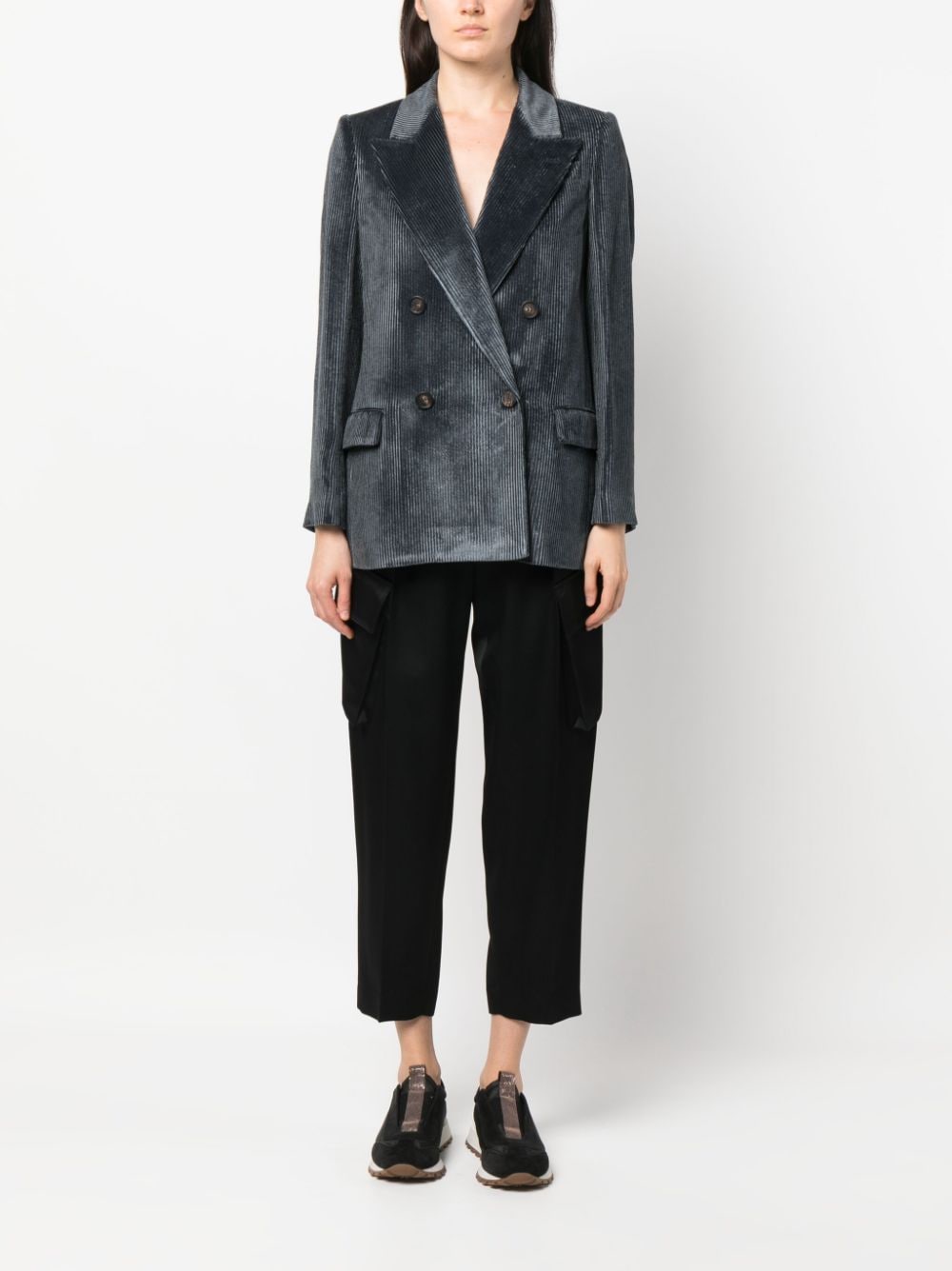 Brunello Cucinelli Blazer met dubbele rij knopen - Blauw