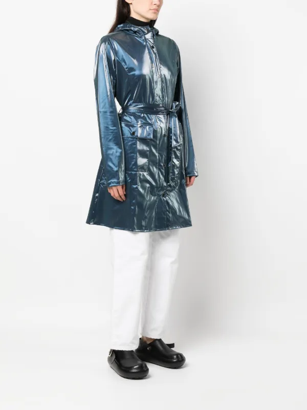 Rains single breasted Glossy Trench Coat Farfetch