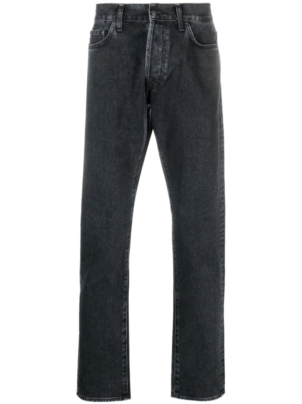 mid-rise straight-leg jeans