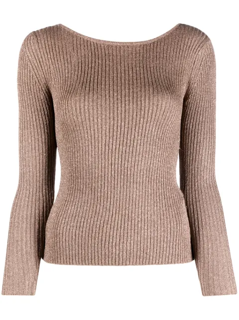 LIU JO cut-out metallic-knit top