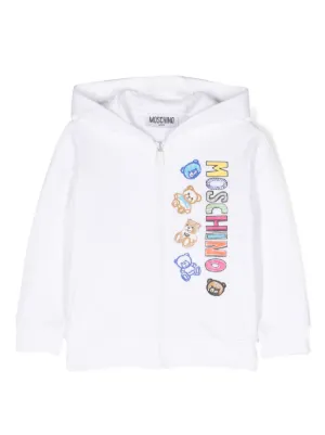 Moschino Kids Hoodie Con Logo Estampado y Cierre Farfetch