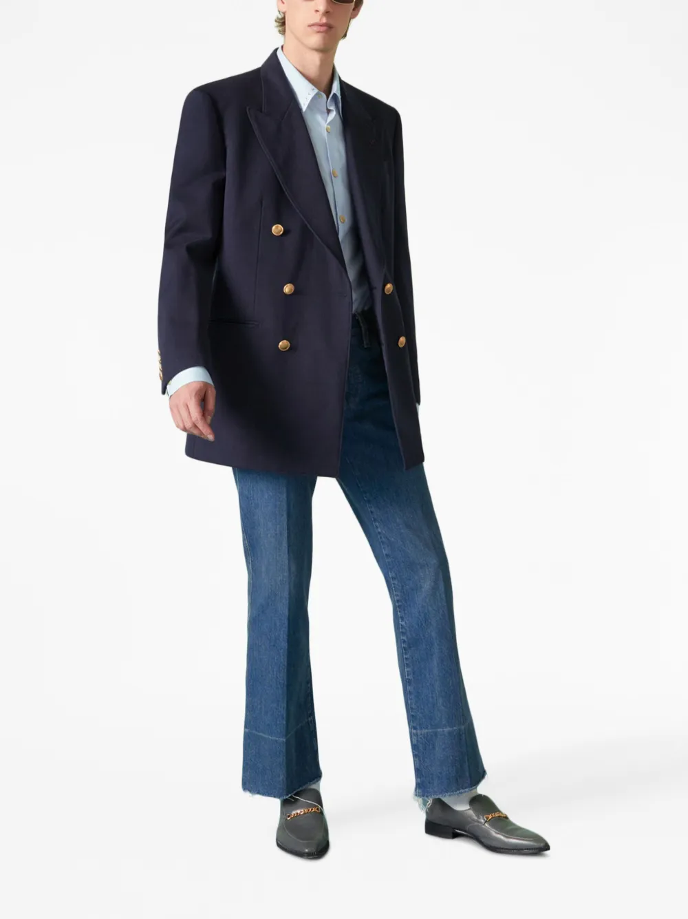 Gucci Jack met dubbele rij knopen - Blauw
