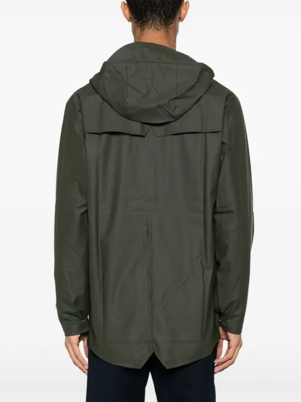 Rains drawstring hood Buttoned Rain Jacket Farfetch