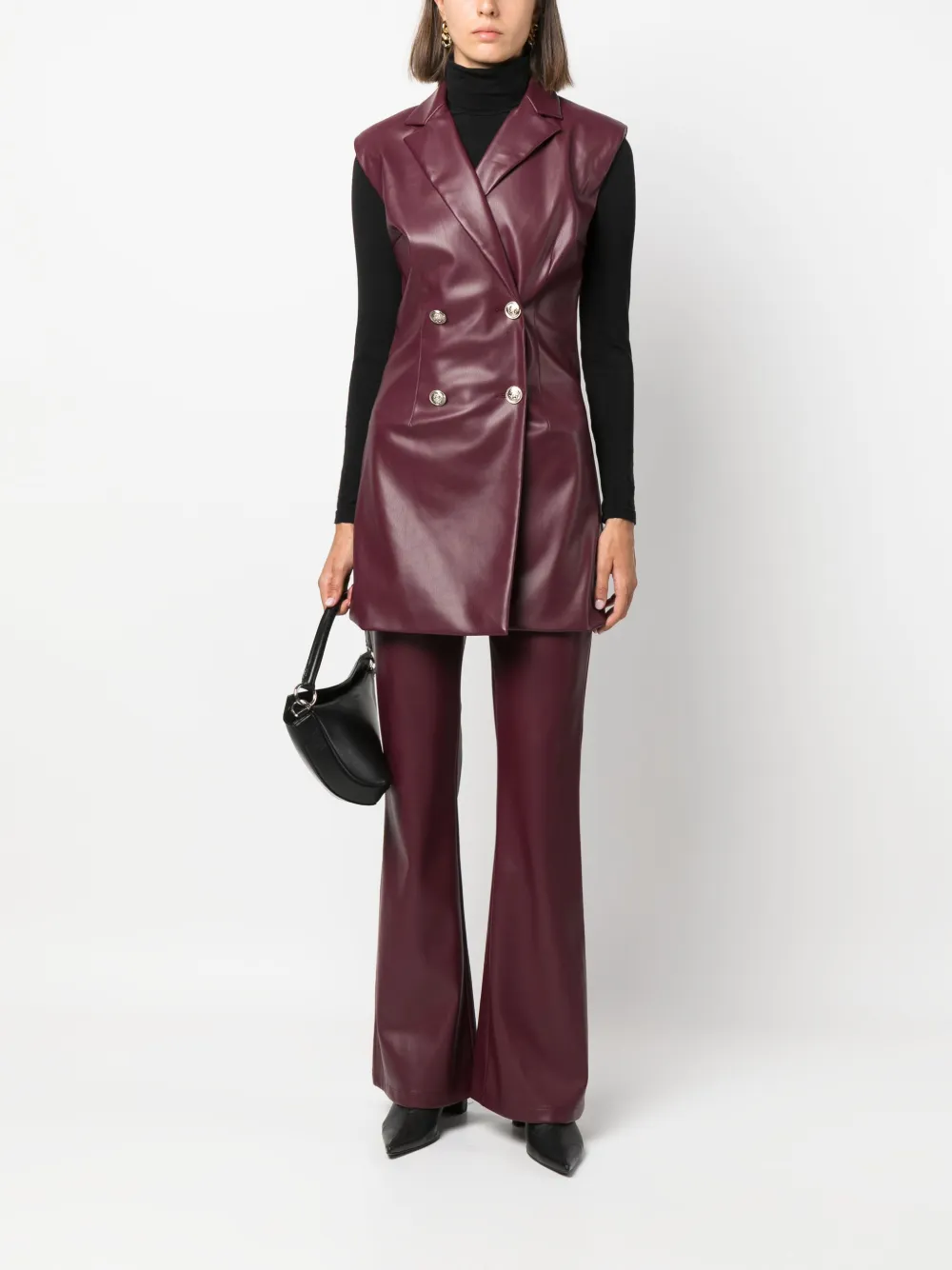 LIU JO embossed-buttons coated waistcoat - Rood