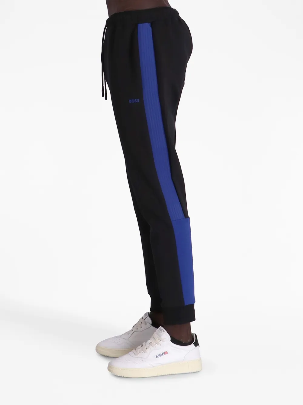 Black and blue track pants discount