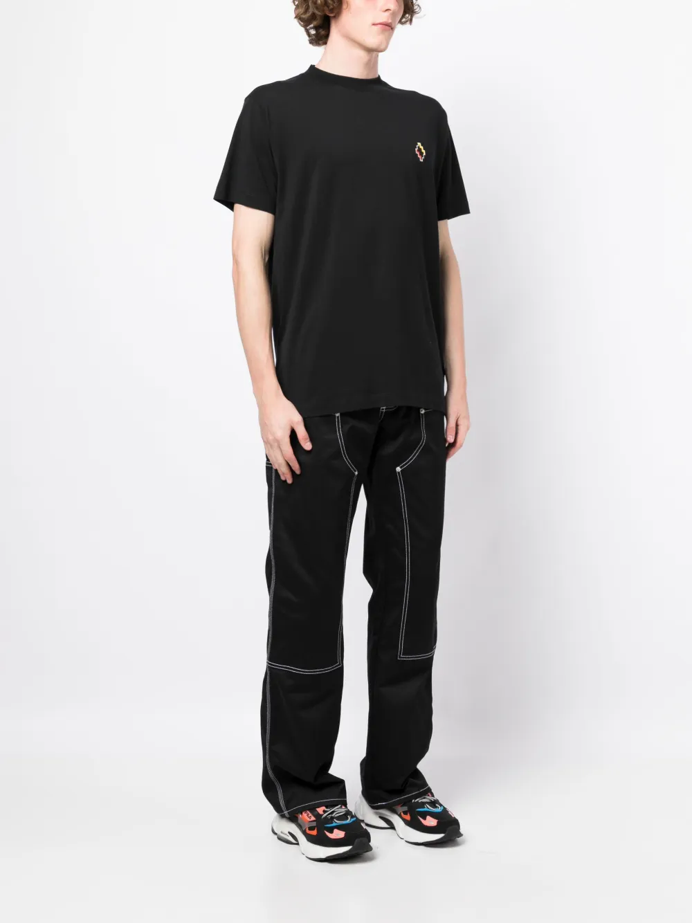 Marcelo Burlon County Of Milan Vintage-effect Snake Print T-shirt In Schwarz