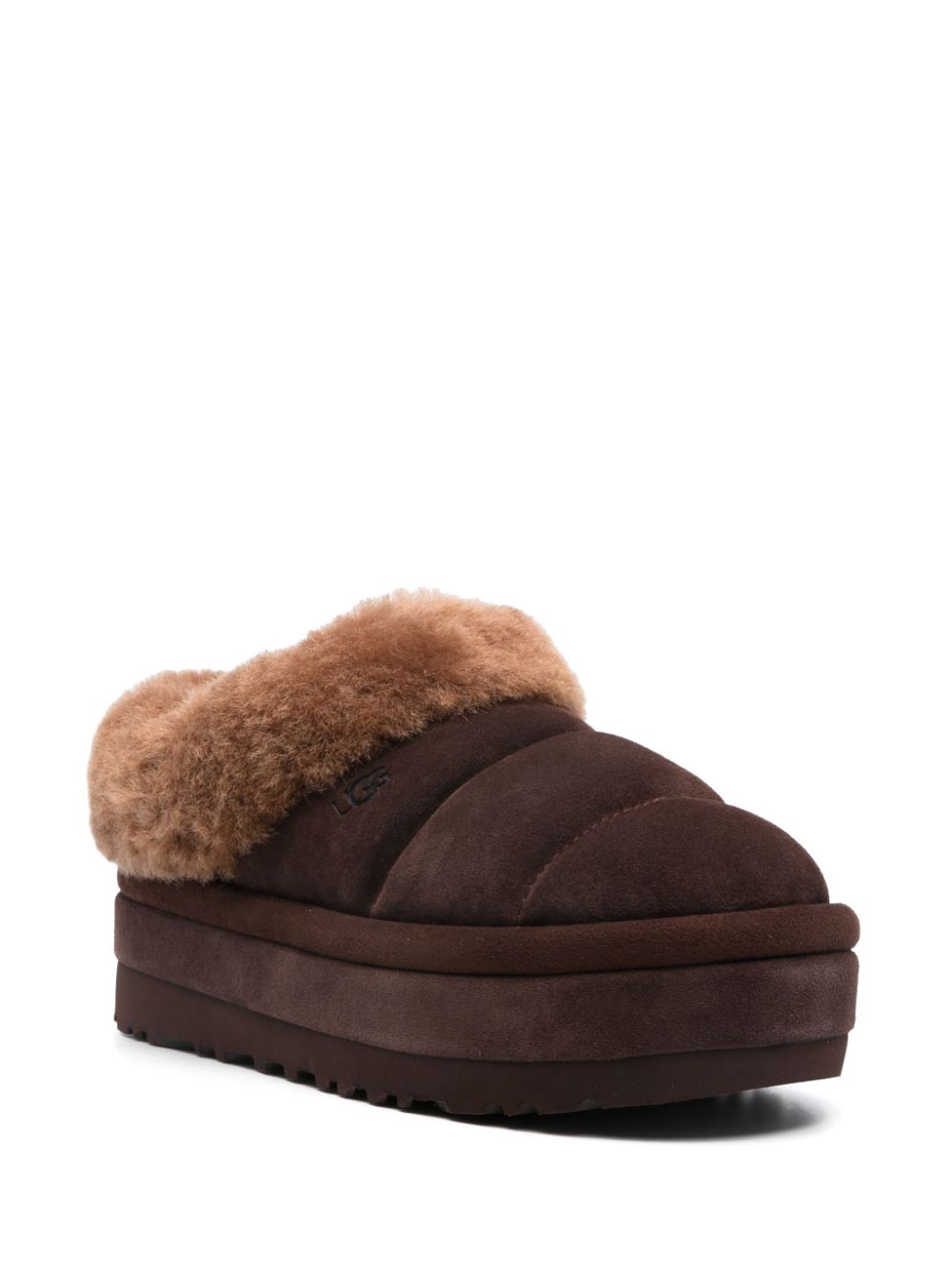 UGG Tazzlita faux-fur trim suede slippers - Bruin