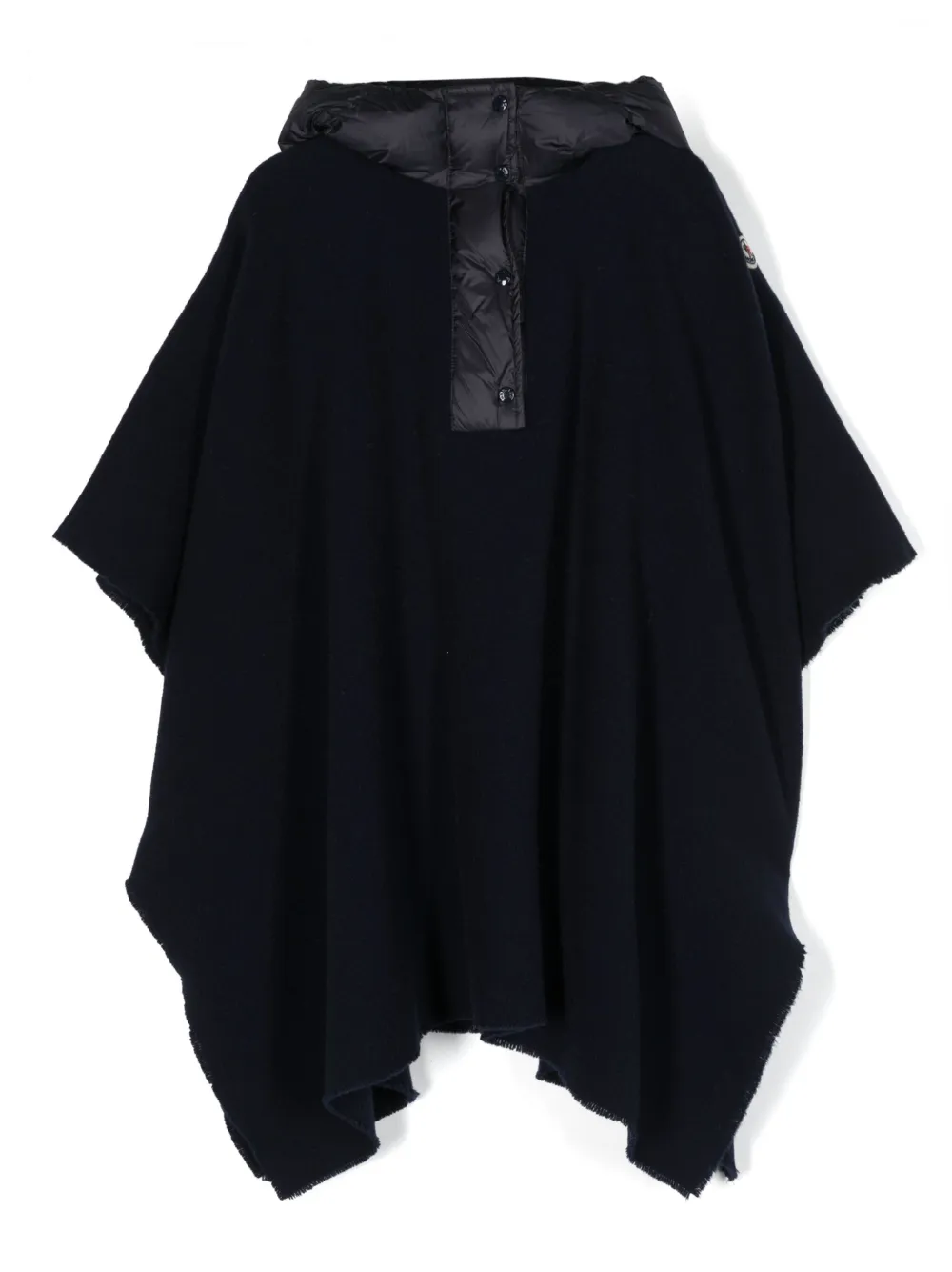 Moncler Enfant capa texturizada con capucha y parche del logo | azul | Image 1