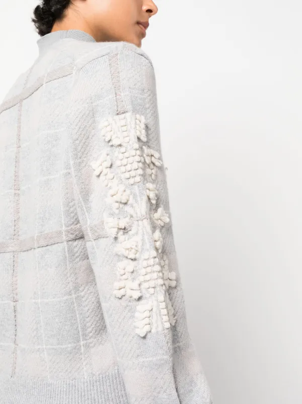 BARRIE - barrie ニット　カーディガン　カシミヤ Barrie Bロゴ カシミア カーディガン | グレー | FARFETCH JP