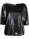 Antonelli short-sleeve sequin top - Black