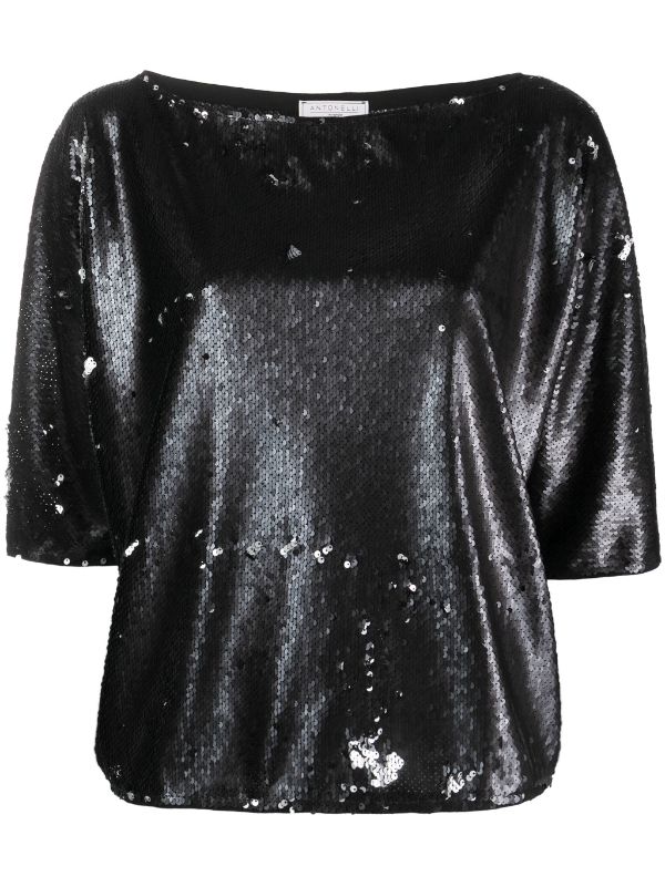 Short Sleeve Sequin Top