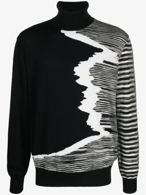 Missoni stripe-pattern roll-neck jumper