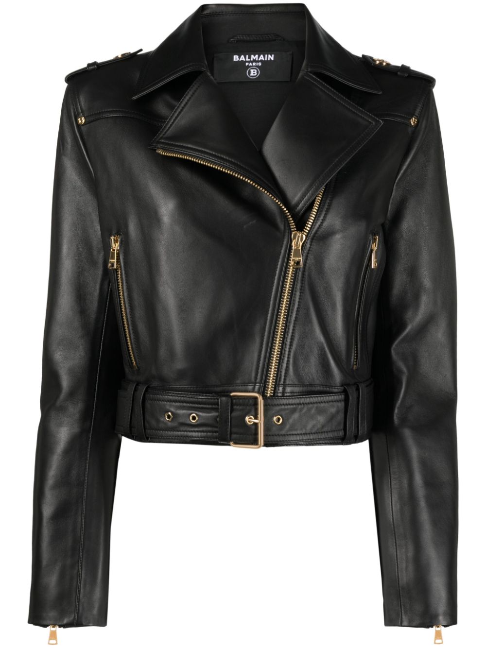 Balmain Leather Jacket In Black | ModeSens