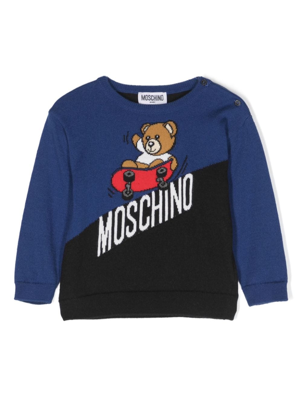 Image 1 of Moschino Kids Teddy Bear intarsia-knit jumper