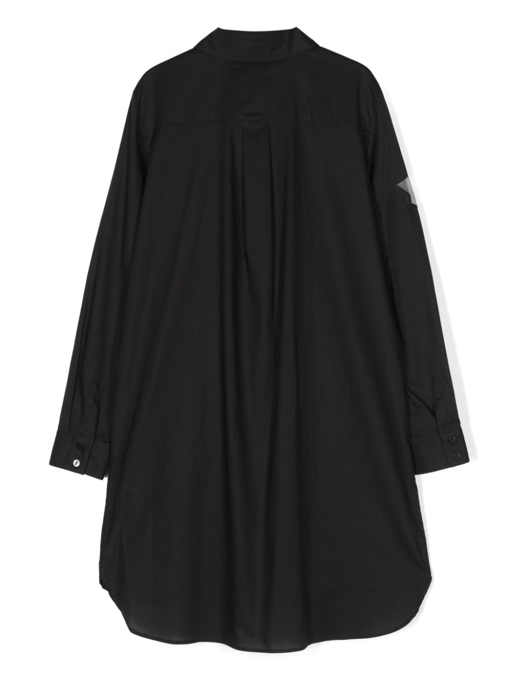 Shop Msgm Star-patch Detail Stretch-cotton Shirtdress In Black