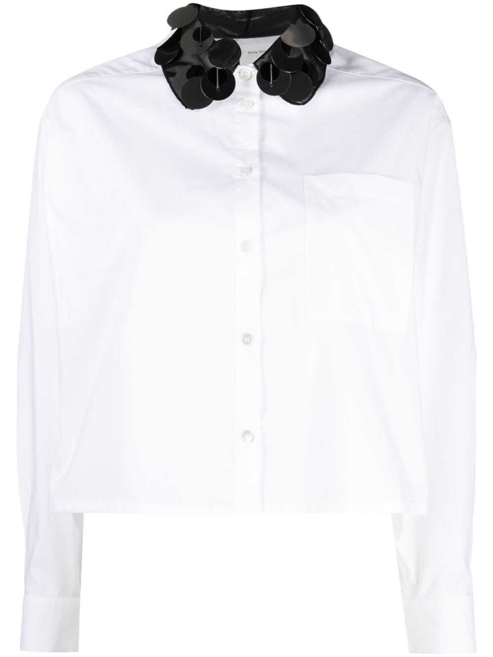 sequin-detailing cotton shirt