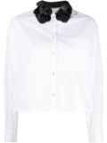 Tela sequin-detailing cotton shirt - White