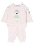 Moncler Enfant logo-print cotton tracksuit set - Pink