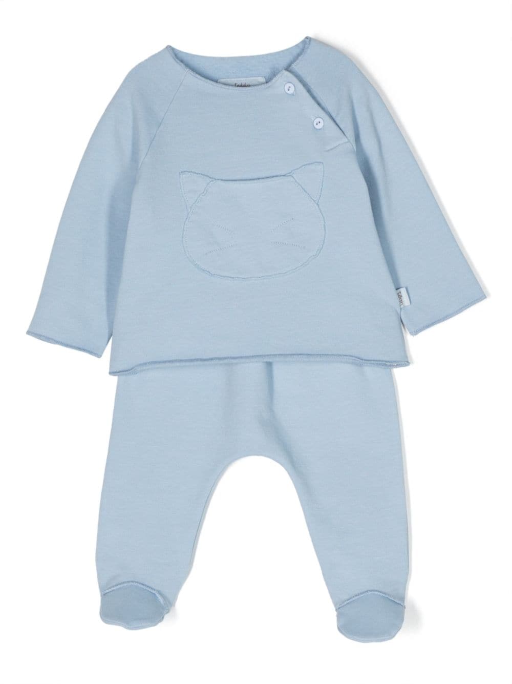 teddy & minou pyjamas à manches longues - bleu